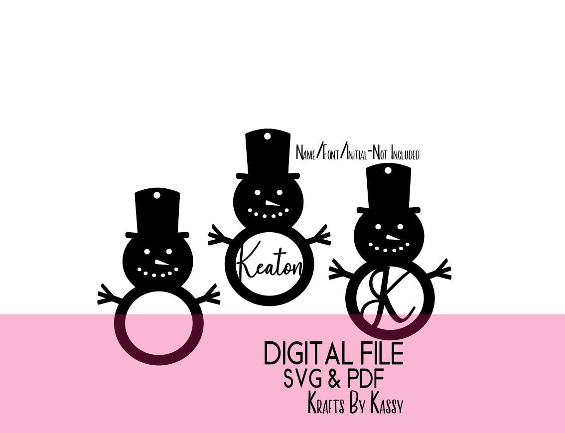 Download Snowman Ornament Svg Digital File Laser Cut File Pdf Etsy