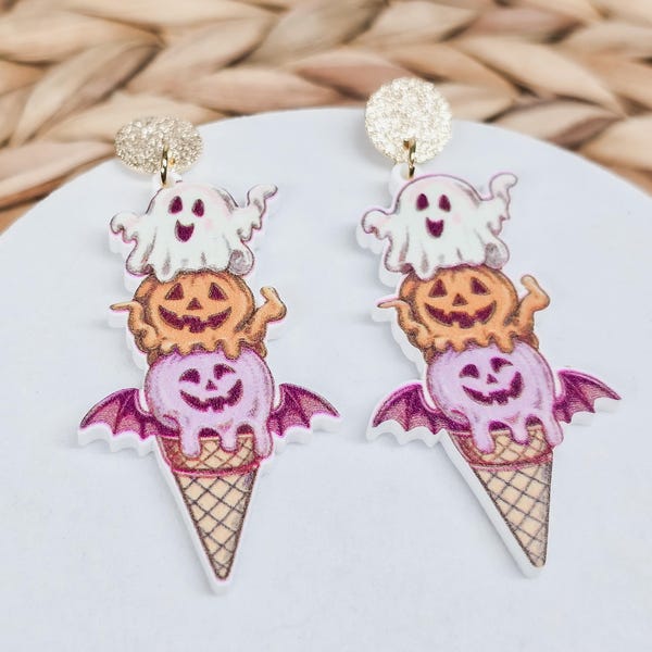 Summerween Earrings, Ice Cream Jewelry, Halloween Earrings, Summer Designs
