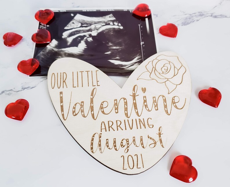 Hello World Name Sign Wooden Engraved Announcement We\u2019re Expecting Newborn Photo Prop Our Little Valentine Baby Announcement