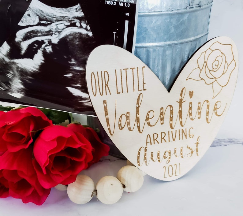 Hello World Name Sign Wooden Engraved Announcement We\u2019re Expecting Newborn Photo Prop Our Little Valentine Baby Announcement