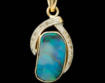 Semi-Black Solid Opal Pendant 3.7ct (LP125)