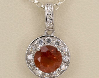 Red Sunstone Sterling Silver Pendant 0.85ct (S2433P)