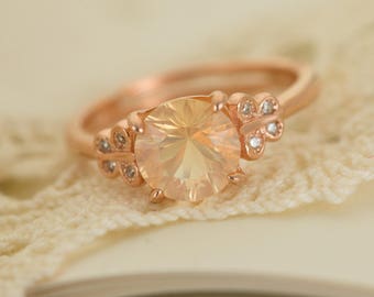 Clear Mexican Opal Rose Gold Plated Ring, 1.35ct (MO453R)