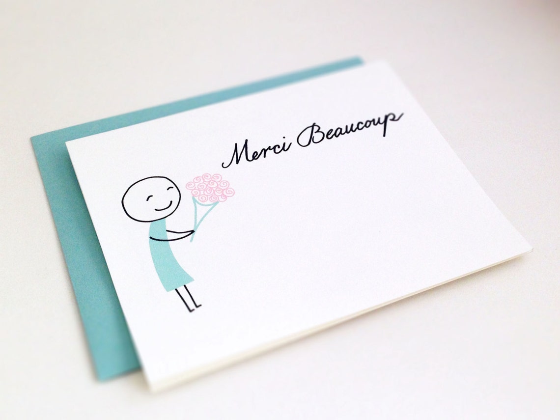 Cute Thank You Card // Wedding Gift Thank You Note // Bridal - Etsy