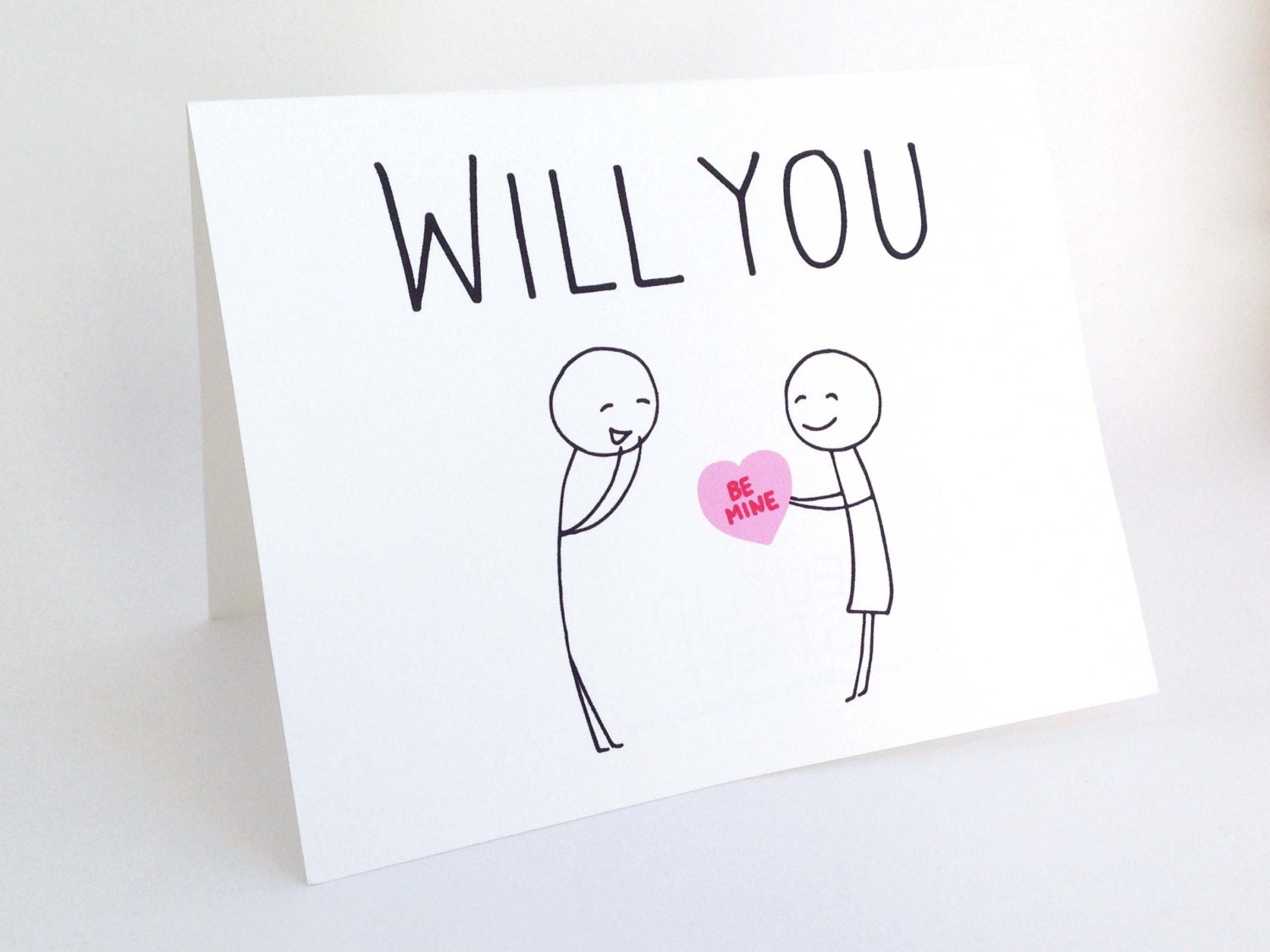 Will You Be Mine // Cute Valentines Day Card // Romantic Card - Etsy