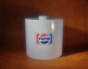 Vintage 1970s Pepsi Cola Ice Bucket with Lid - Hard Plastic Double Wall