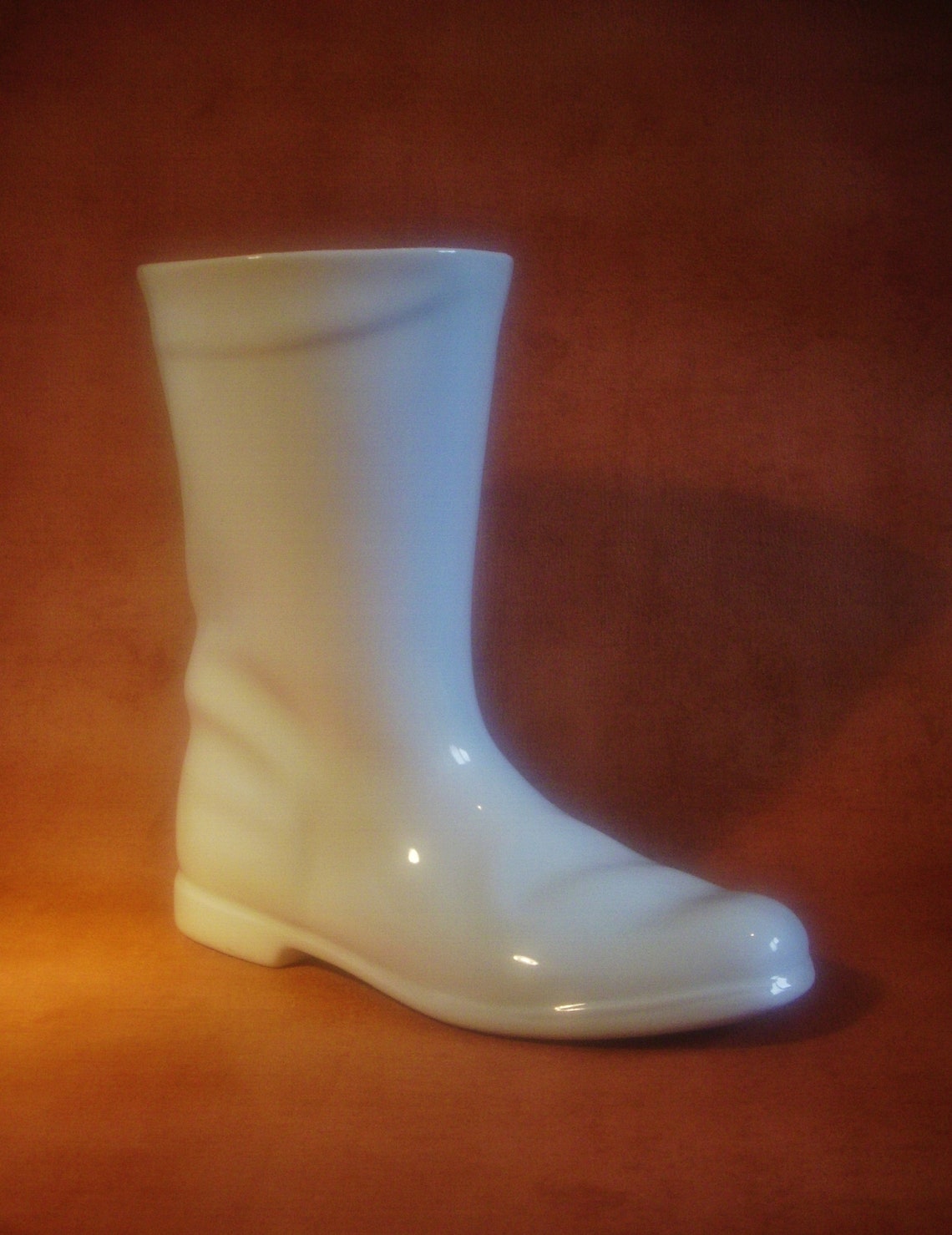 Vintage White Porcelain Rain Boot Functional Pop Art Design Etsy