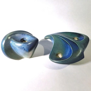 Pair of Studio Pottery Candle Holders - 1980s Bolidist Style