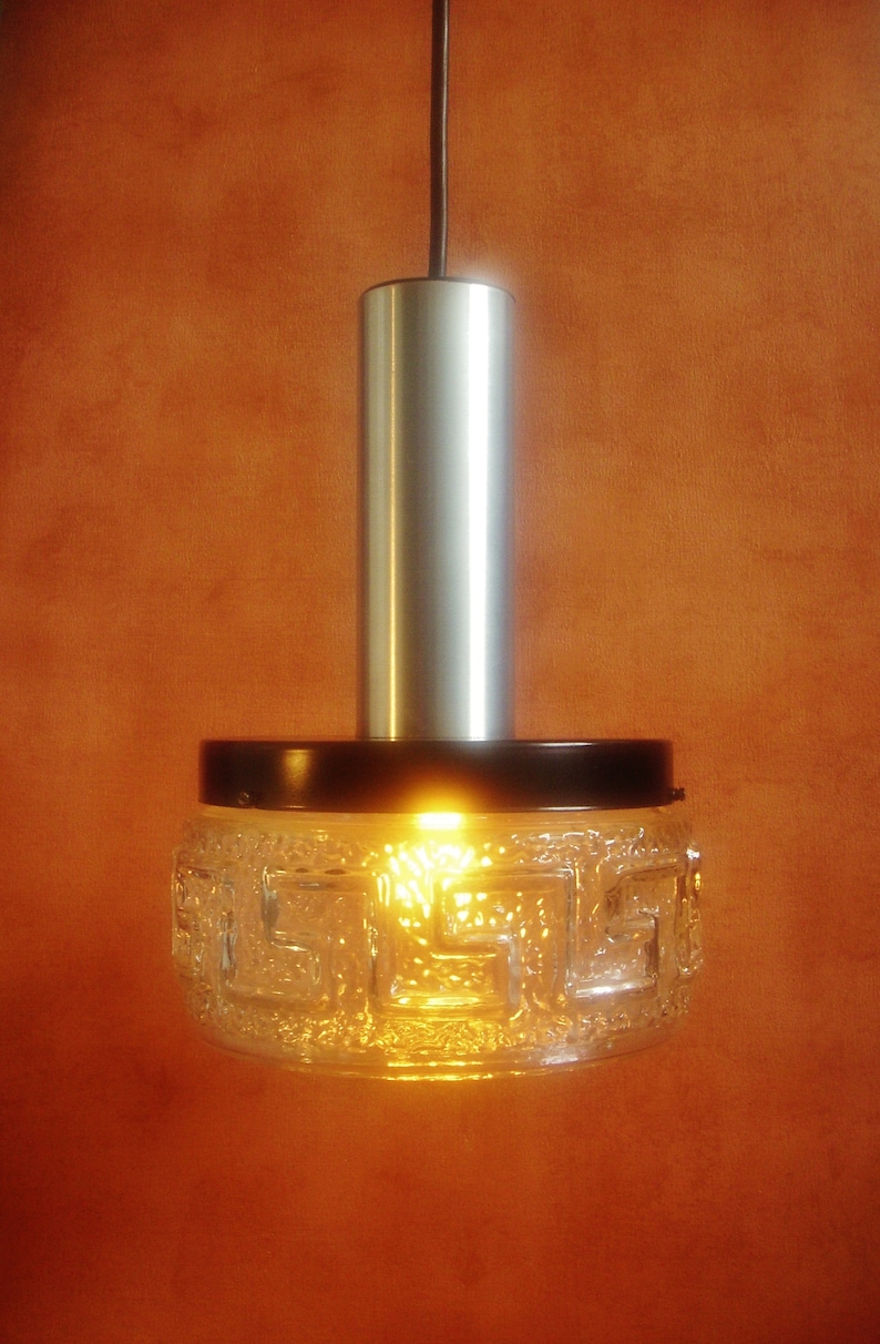 Vintage Glashütte Limburg Pendant Lowest price challenge Lamp Glas Geometric Textured 2021 model -