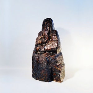 Escultura abstrata de cerâmica de pai e filho dos anos 1960 - Cerâmica de arte brutalista