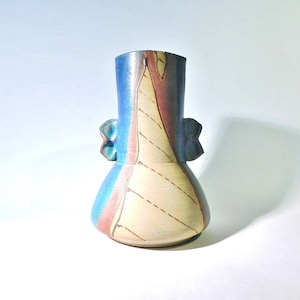 Abstract Ceramic Vase by Ed & Jette Meissenberg - Dutch Studio Art Pottery