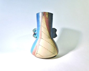 Abstract Ceramic Vase by Ed & Jette Meissenberg - Dutch Studio Art Pottery