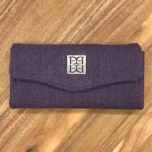 Dunkellila Clutch Geldbörse, süße Geldbörse, Vegan Geldbörse