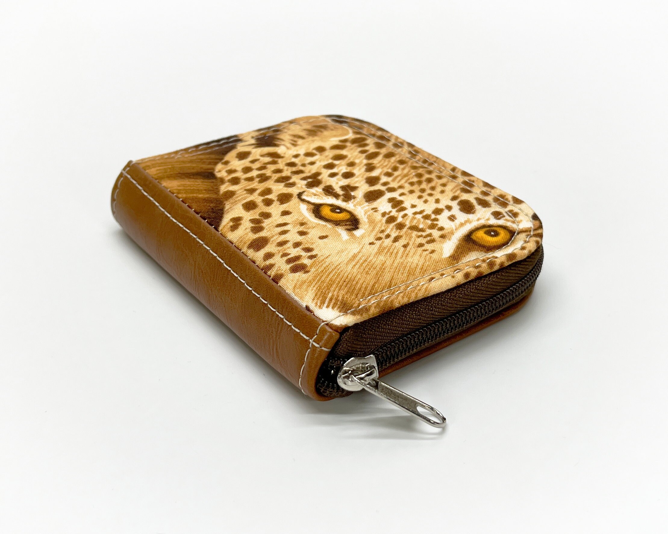 小物 emma Emma Mini Zip Wallet, Cute Wallet, Cheetah Print - Etsy