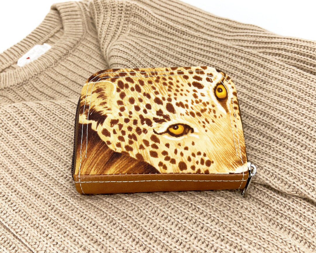 小物 emma Emma Mini Zip Wallet, Cute Wallet, Cheetah Print - Etsy