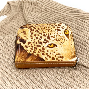 Cartera Emma Mini Zip, cartera linda, estampado de guepardo