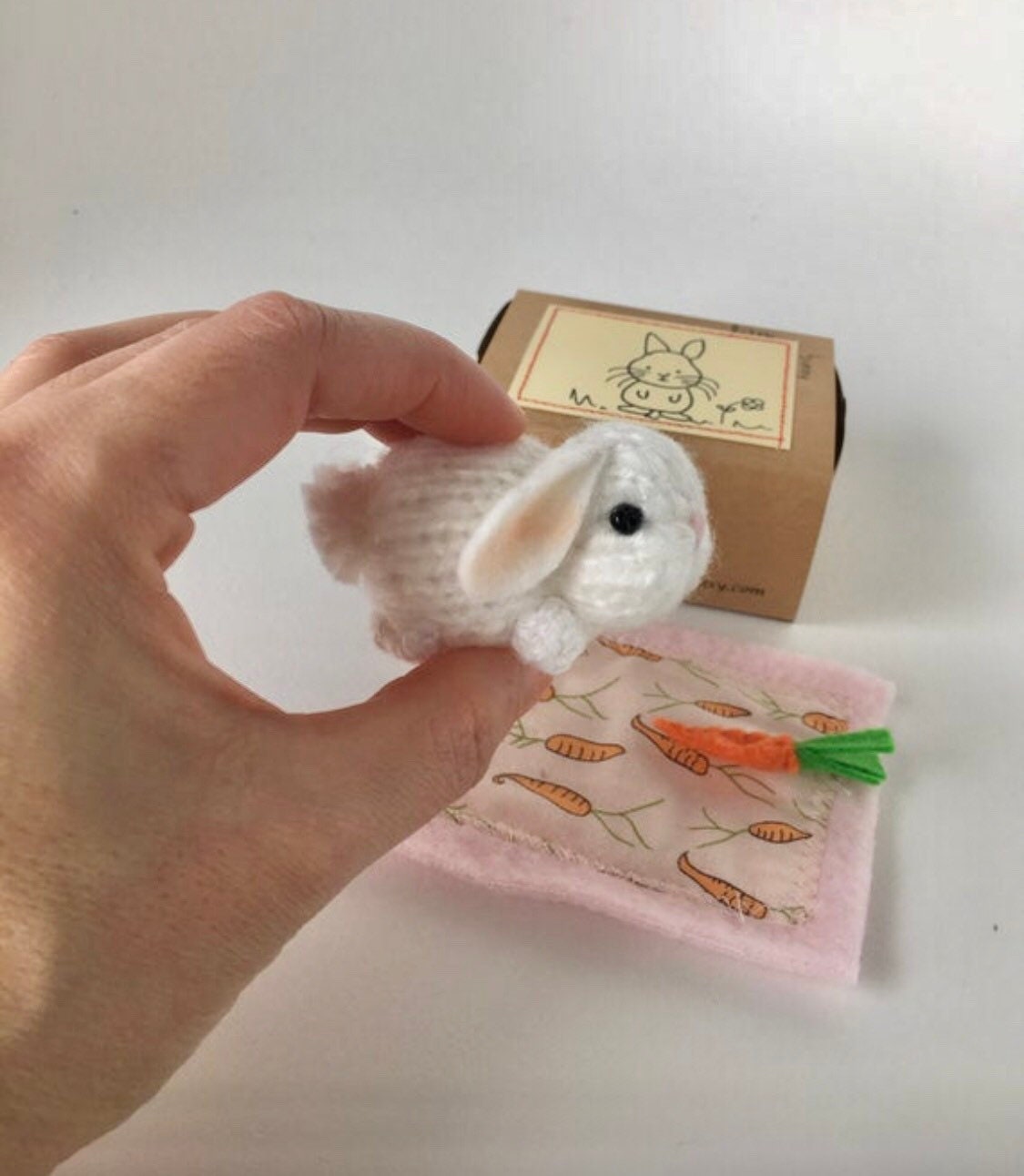 One very very cute hand knitted bunny