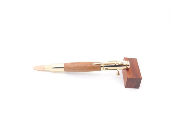 24k Gold plated Bolt Action Pen with Bocote Wood Free Shipping in USA