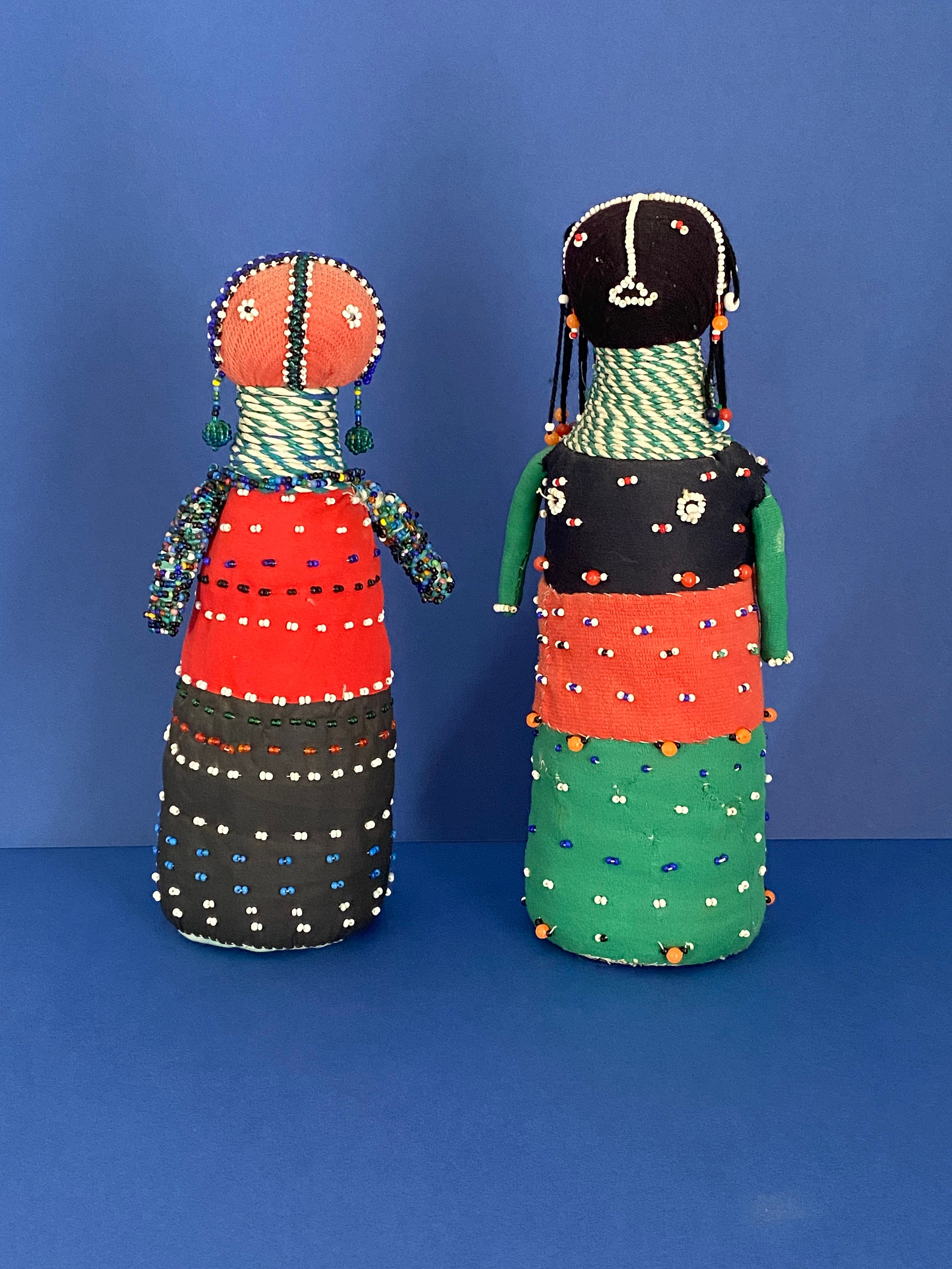 Vintage Africa Ndebele Dolls Beaded Handmade Pair South | Etsy