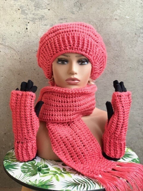 Coral Crochet Hat -  Canada