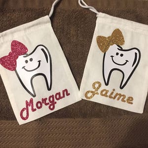Personalized Tooth Fairy Bag, Tooth Fairy Pouch, Tooth Fairy Keepsake, Tooth Fairy Poem, Girl Boy Tooth Fairy Bag, Kids Tooth Fairy Sack