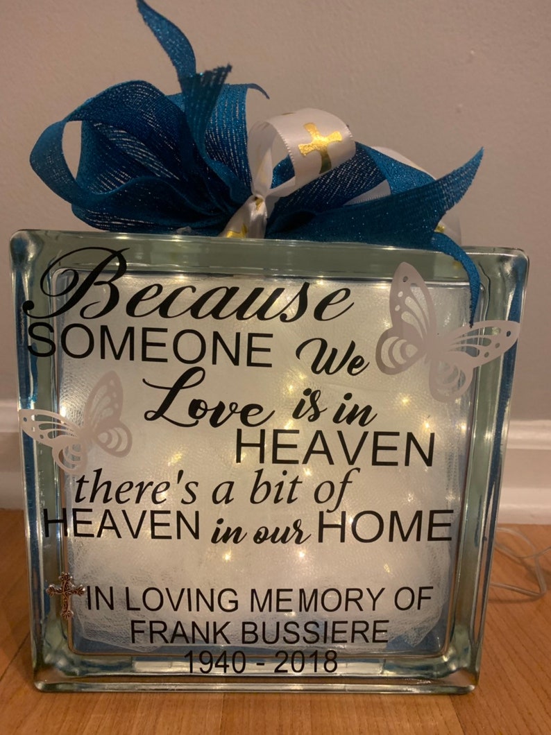 Memorial Glass Blocks Sympathy Gift Personalized Glass Etsy