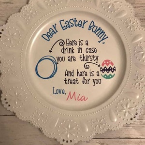 Dear Easter Bunny/ Easter Bunny Plate/ Easter Decor/ Carrots for the bunny/ Charger Bunny Plate/ Easter Bunny Treat Plate