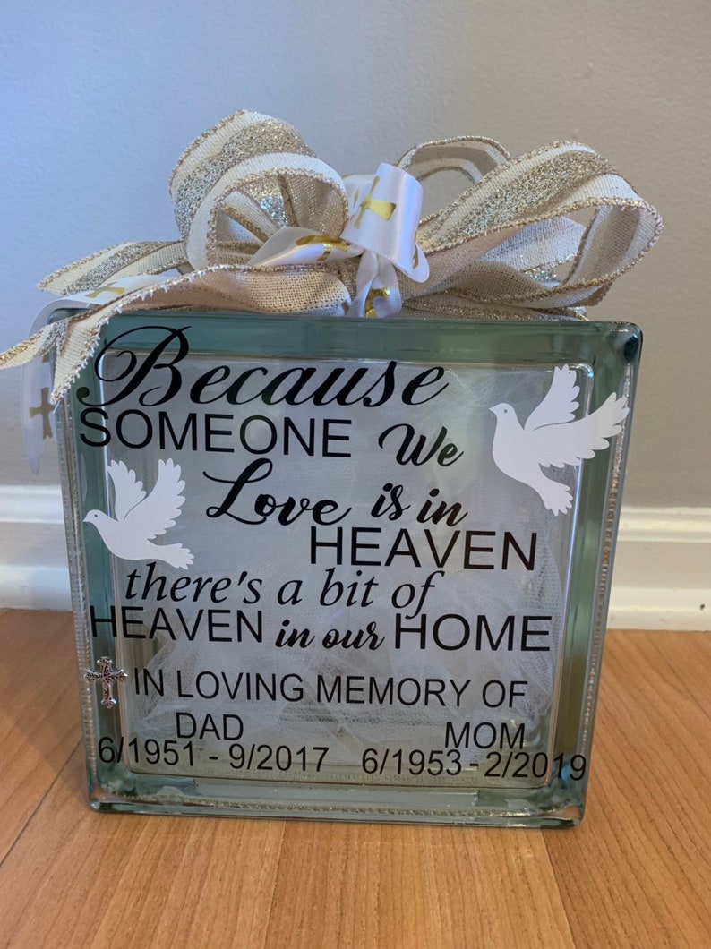 Memorial Glass Blocks Sympathy Gift Personalized Glass Etsy