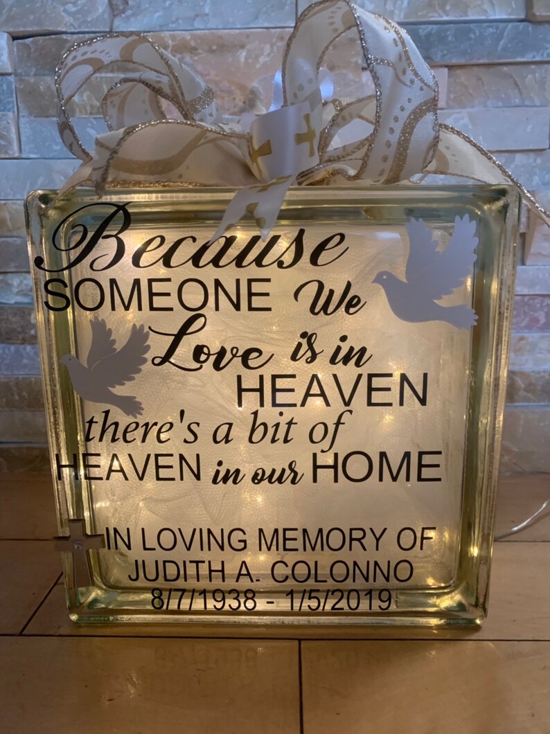 Memorial Glass Blocks Sympathy Gift Personalized Glass Etsy