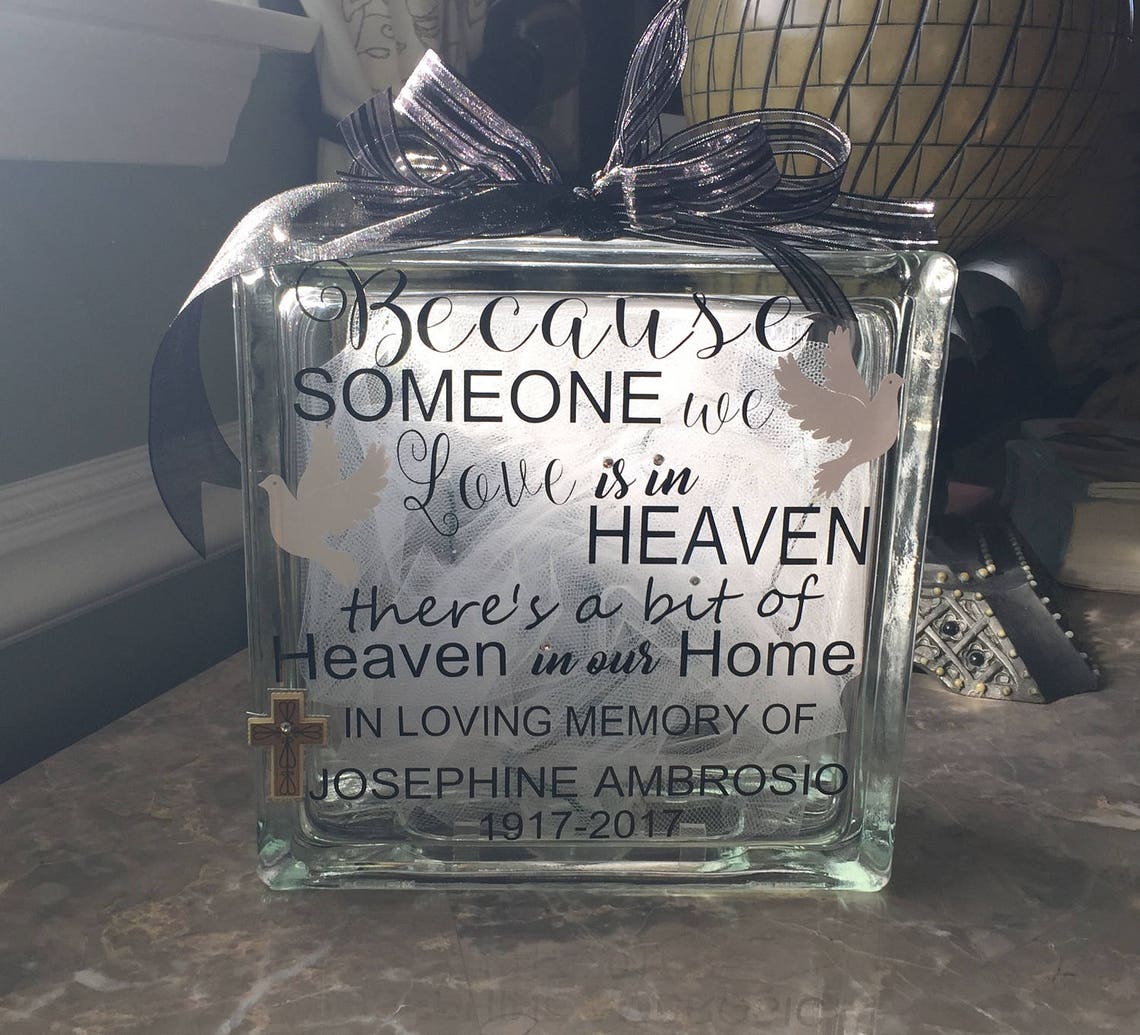 Memorial Glass Blocks Sympathy Gift Personalized Glass Etsy Canada