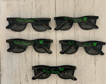 Lunettes de soleil personnalisées, faveurs de fête nuptiale de mariage, cadeaux de bachelorette, cadeaux de mariage de destination, souvenirs de croisière, lunettes personnalisées, Disney