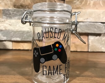 Stash jar/ stache Video game air tight and smell proof container/ to go stash jar/ purse stash jar/custom 420/ herb jar.