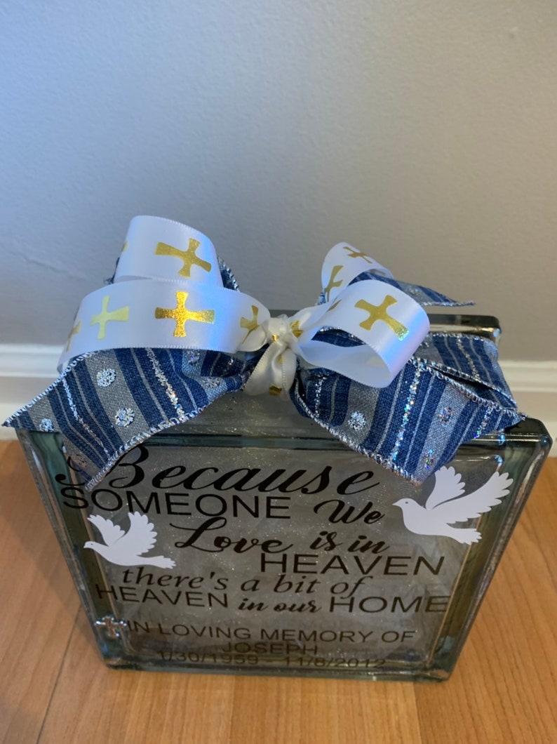 Memorial Glass Blocks Sympathy Gift Personalized Glass Etsy