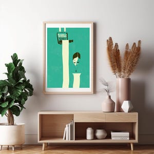 Decoración de pared, impresiones artísticas, Giclée, retrato de mujer leyendo una carta Ilustración de Buroaug - Carta -