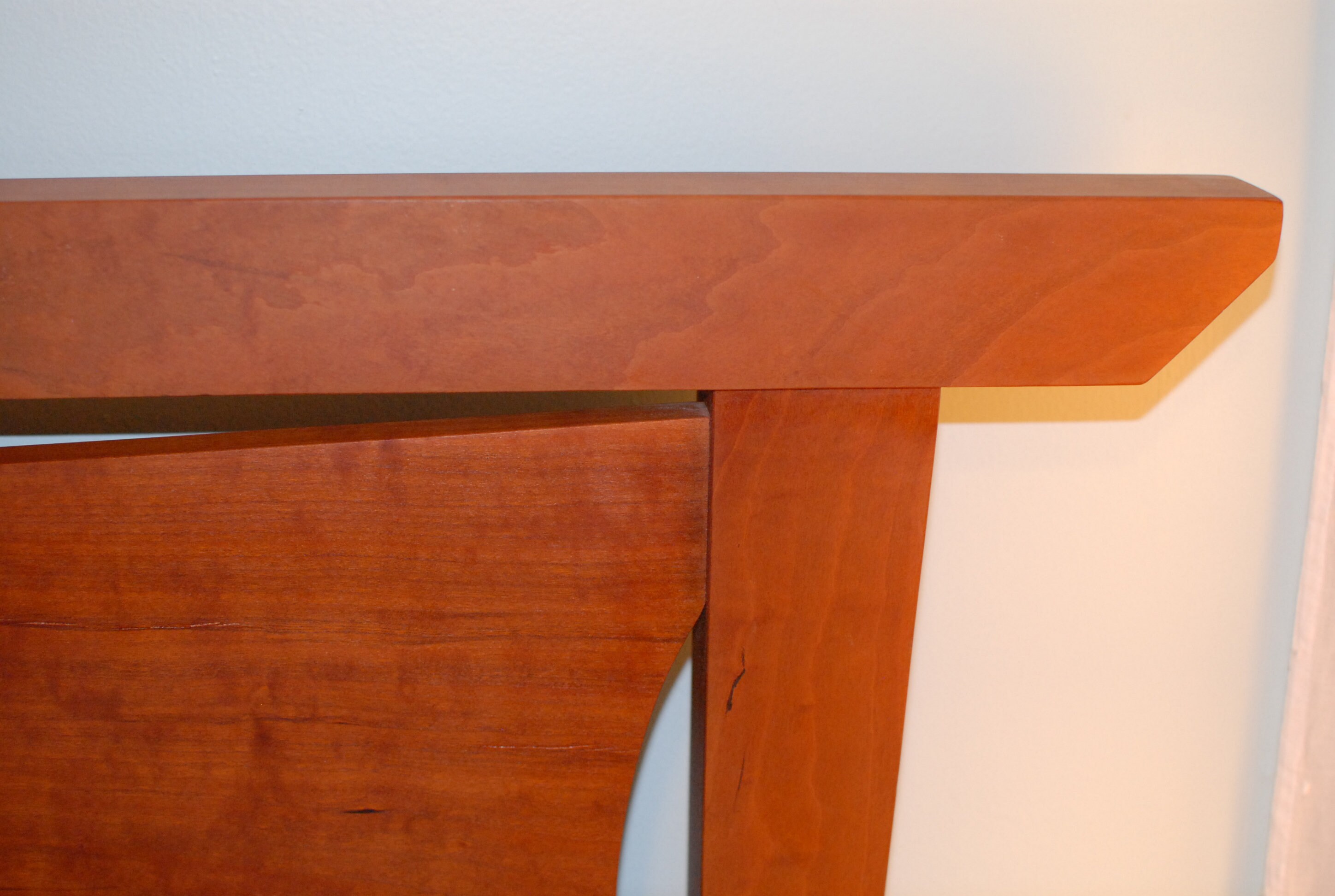 Cherry Wood Headboard, Solid Wood Bed Frame, Japanese Headboard, Wood