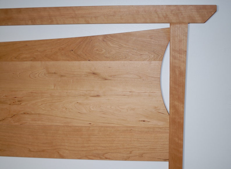 Cherry Wood Headboard, Solid Wood Bed Frame, Japanese Headboard, Wood