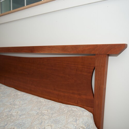 Cherry Wood Headboard Solid Wood Bed Frame Japanese Etsy