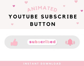 Animerad rosa YouTube-prenumerationsknapp | Överlägg för digital nedladdning av introvideor | | Direktnedladdning | YouTube-varumärke