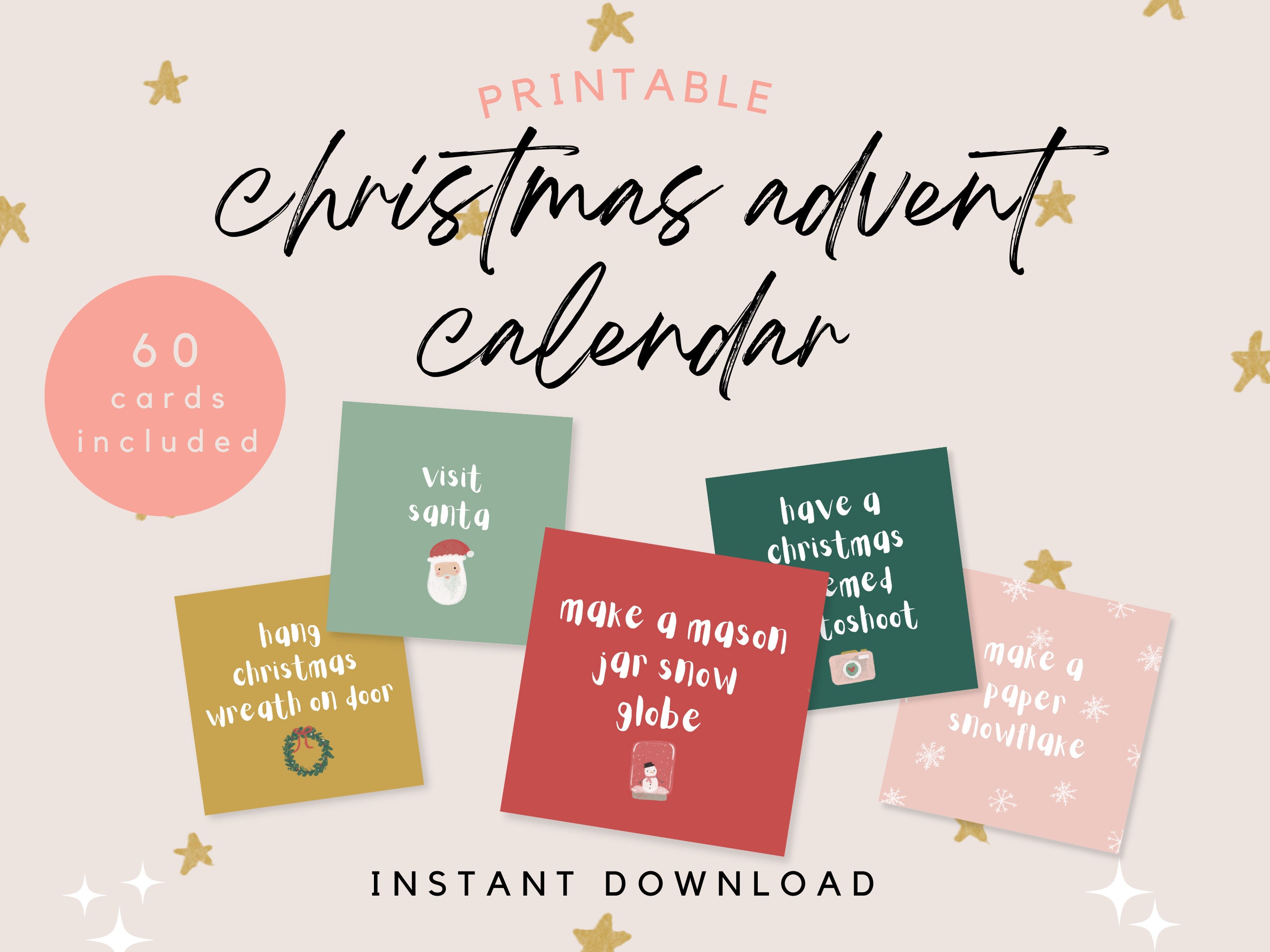 Printable Christmas Advent Calendar | Printable Paper Craft | Kids ...