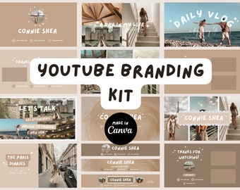 Plantillas de kit de marca de YouTube para pequeñas empresas / Kit de marca para redes sociales / Descarga digital / Plantillas editables de kit de marca de YouTube