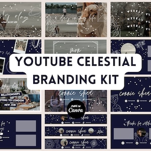 Himmlische YouTube Branding Kit Vorlagen | Social Media Brand Kit | Digitaler Download | Youtube Branding Kit | Bearbeitbare Vorlagen | Astrologie