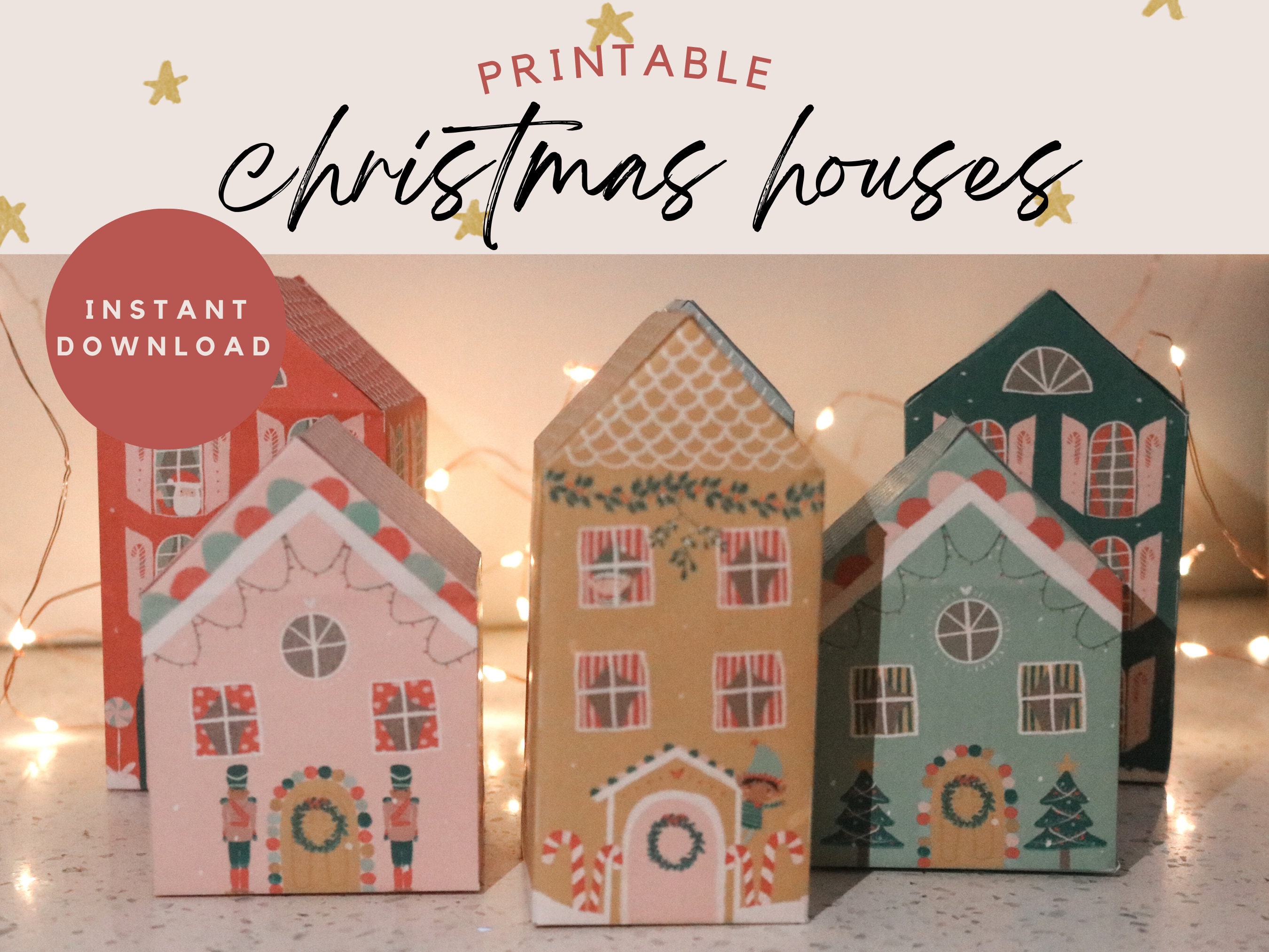 Printable Christmas Houses Paper Craft Printable for Kids Christmas