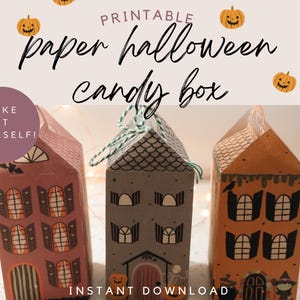 Printable Halloween House Gift Candy box | Printable Paper Craft | Kids Activity | Printable for Kids| Origami | 3D net | Gift Box
