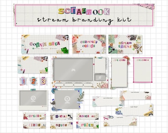 Twitch Stream Scrapbook Overlay Package | Branding Kit Templates | Animated Panels Banner Overlays Pack