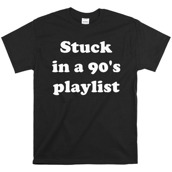 90s Playlist T-Shirt: Retro Music, Preshrunk Cotton