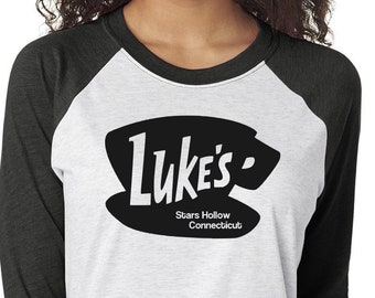 Lukes Diner Shirt -Stars Hollow Raglan Shirt - 3/4 Sleeve