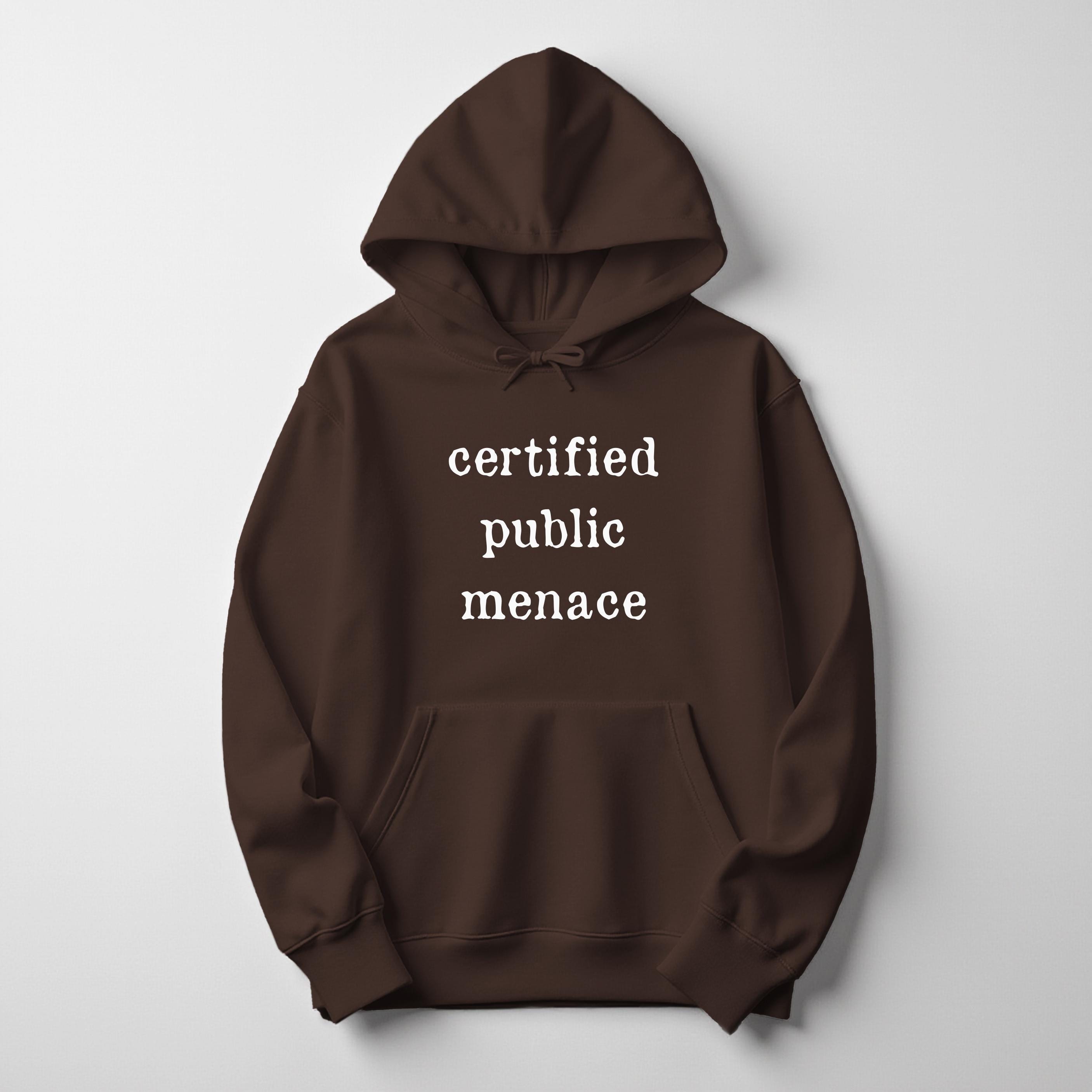 Certified Public Menace パーカー：ユーモアあふれる反逆者 メナス 