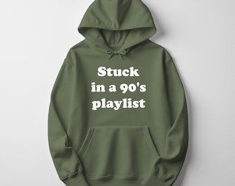 Retro 90s Playlist Cotton Hoodie - Soft & Relaxed Fit