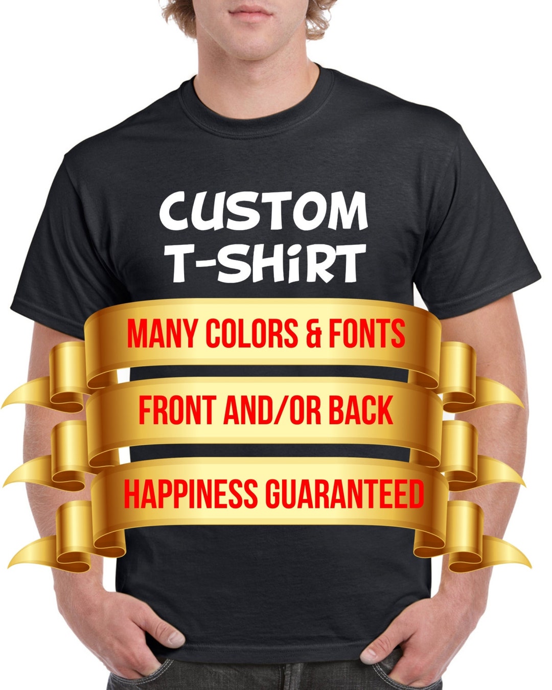 【関税・送料込】Multiple lettering t-shirts - 1187 Custom Text or Design T-shirts - Etsy
