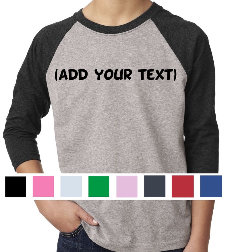 Custom Youth Baseball Shirt Custom Kids Raglan Etsy